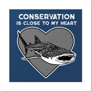 Whale Shark Conservation Heart Posters and Art